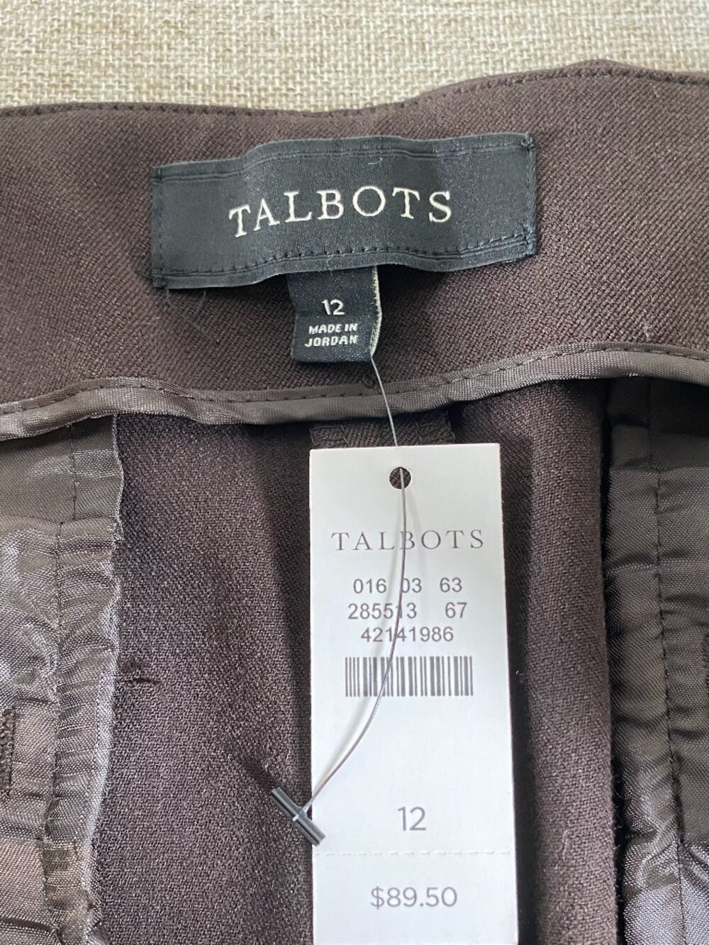 Talbots Dress Pants Women's 12 Mid Rise Brown Office Career NWT - Picture 5 of 14
